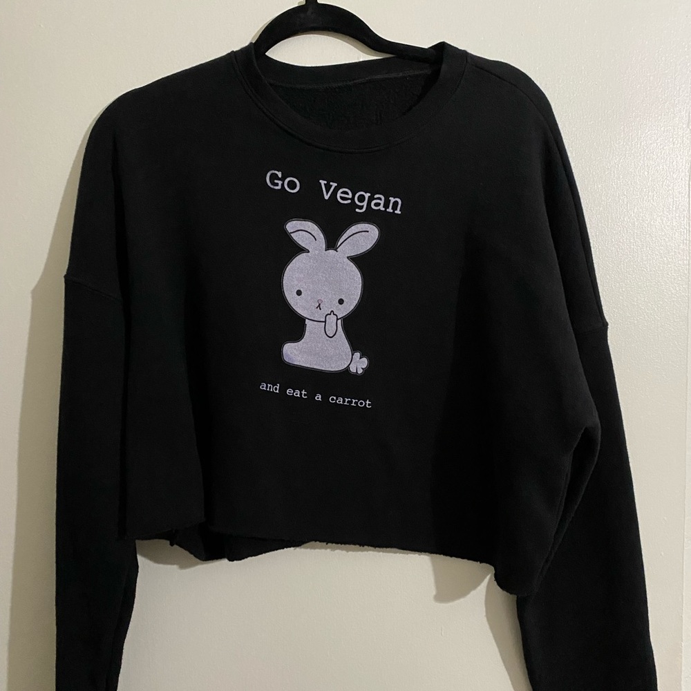 Vegan bunny crop sweater